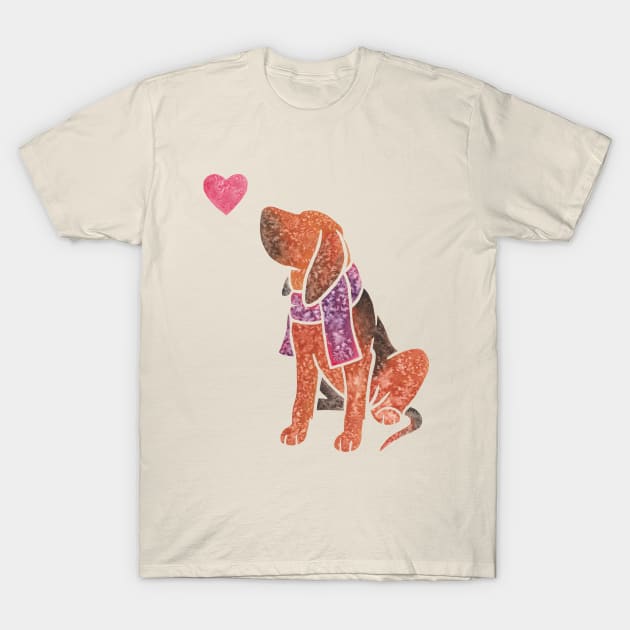 Watercolour Bloodhound T-Shirt by animalartbyjess